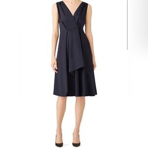 Jil Sander Navy Ruffel Panel Dress Size 8